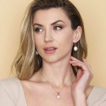 Collana con pendente e perla barocca in oro 18kt Ø 11 mm — LeLune