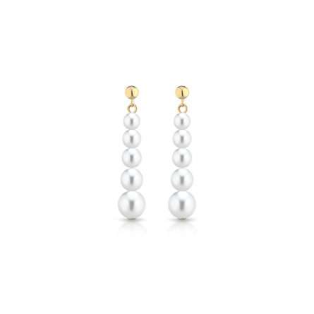 Orecchini con perle coltivate in oro 18kt Ø 3,5 e 5,5 mm