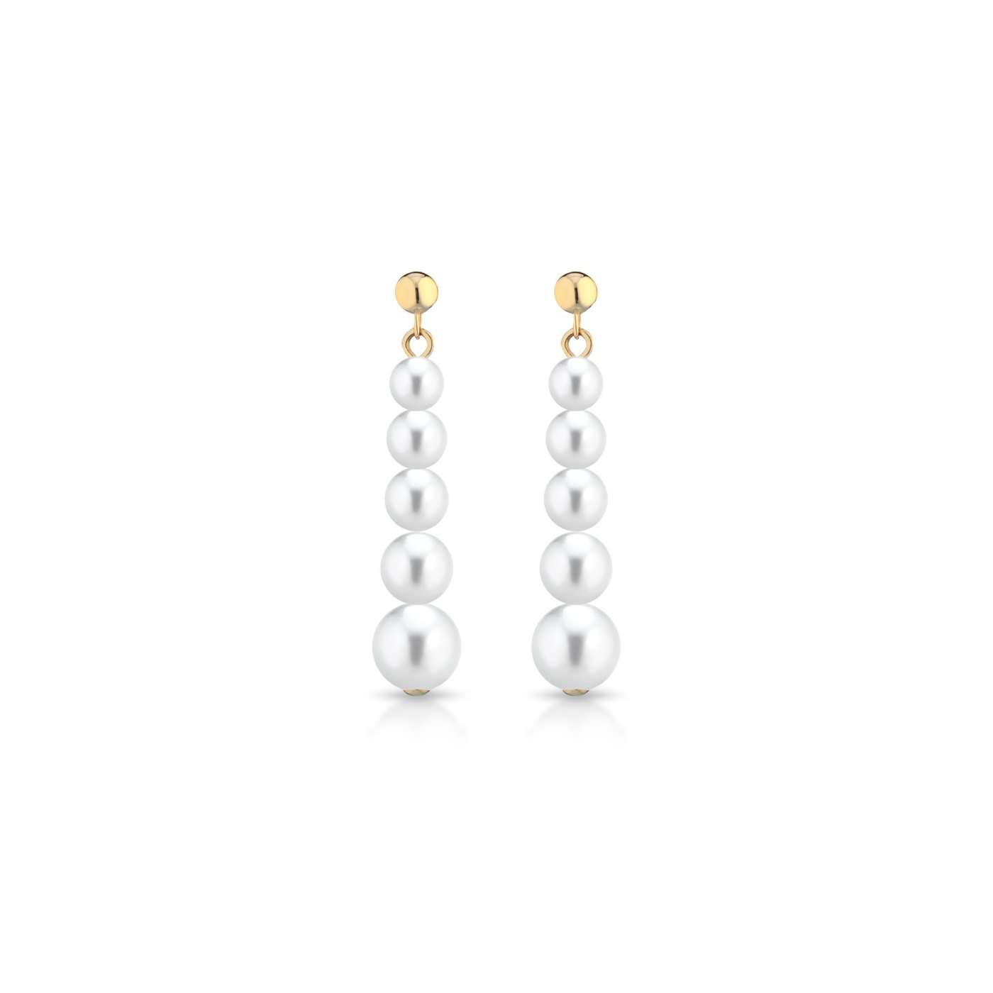 Orecchini con perle coltivate in oro 18kt Ø 3,5 e 5,5 mm — LeLune