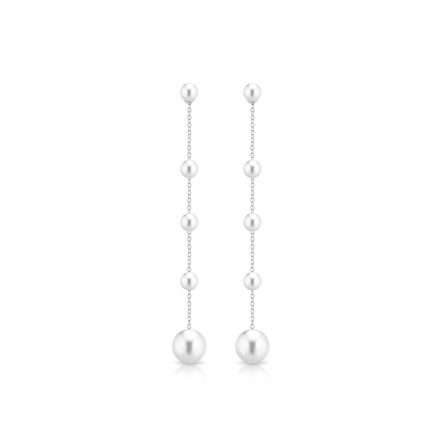Cultured pearl earrings in 18kt gold Ø 3.5 and 6.5 mm