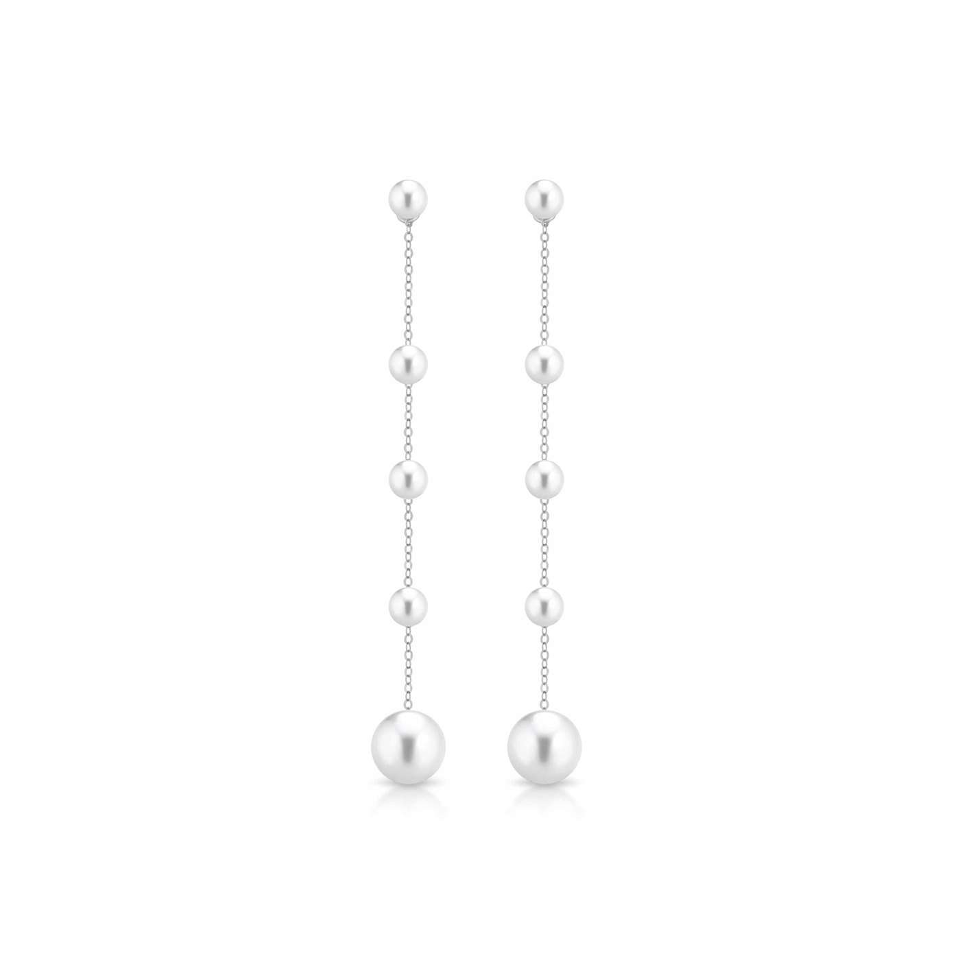 Orecchini con perle coltivate in oro 18kt Ø 3,5 e 6,5 mm — LeLune