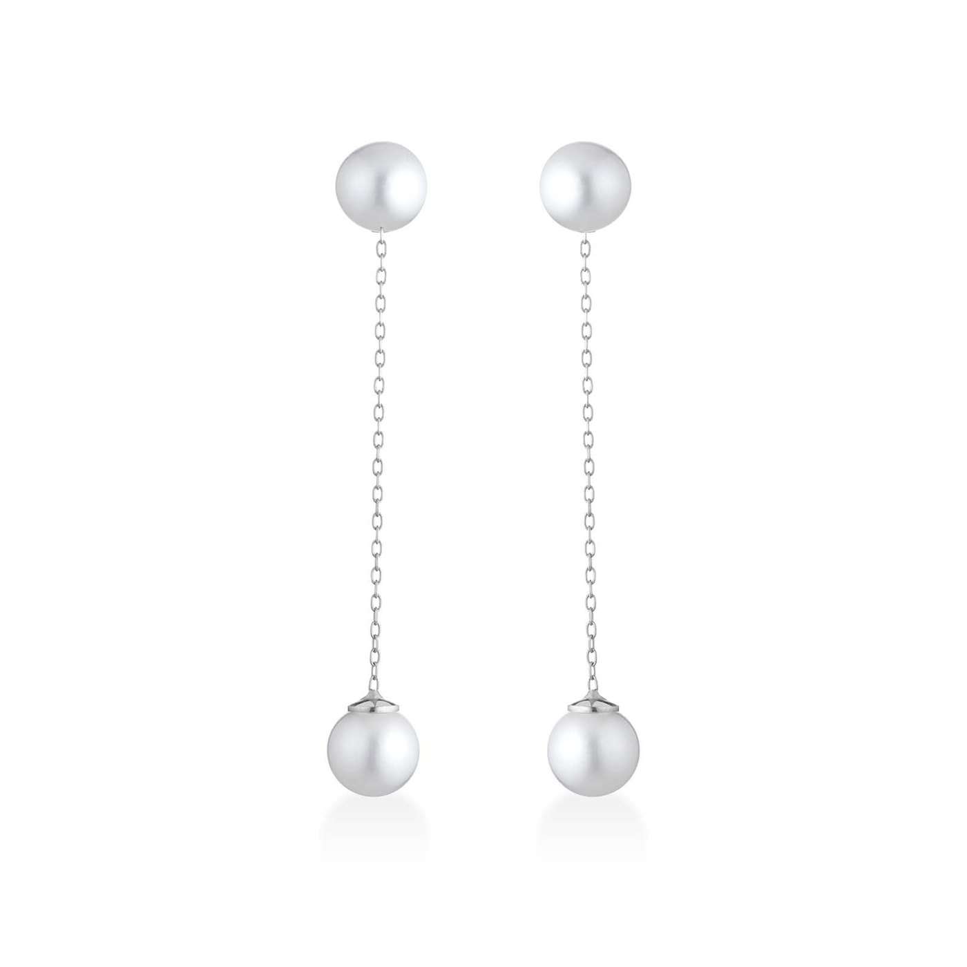 Orecchini con perle coltivate in oro 18kt Ø 5-5,5 mm — LeLune