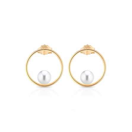 Pendientes con perlas cultivadas en oro amarillo de 18K Ø 5,5-6 mm