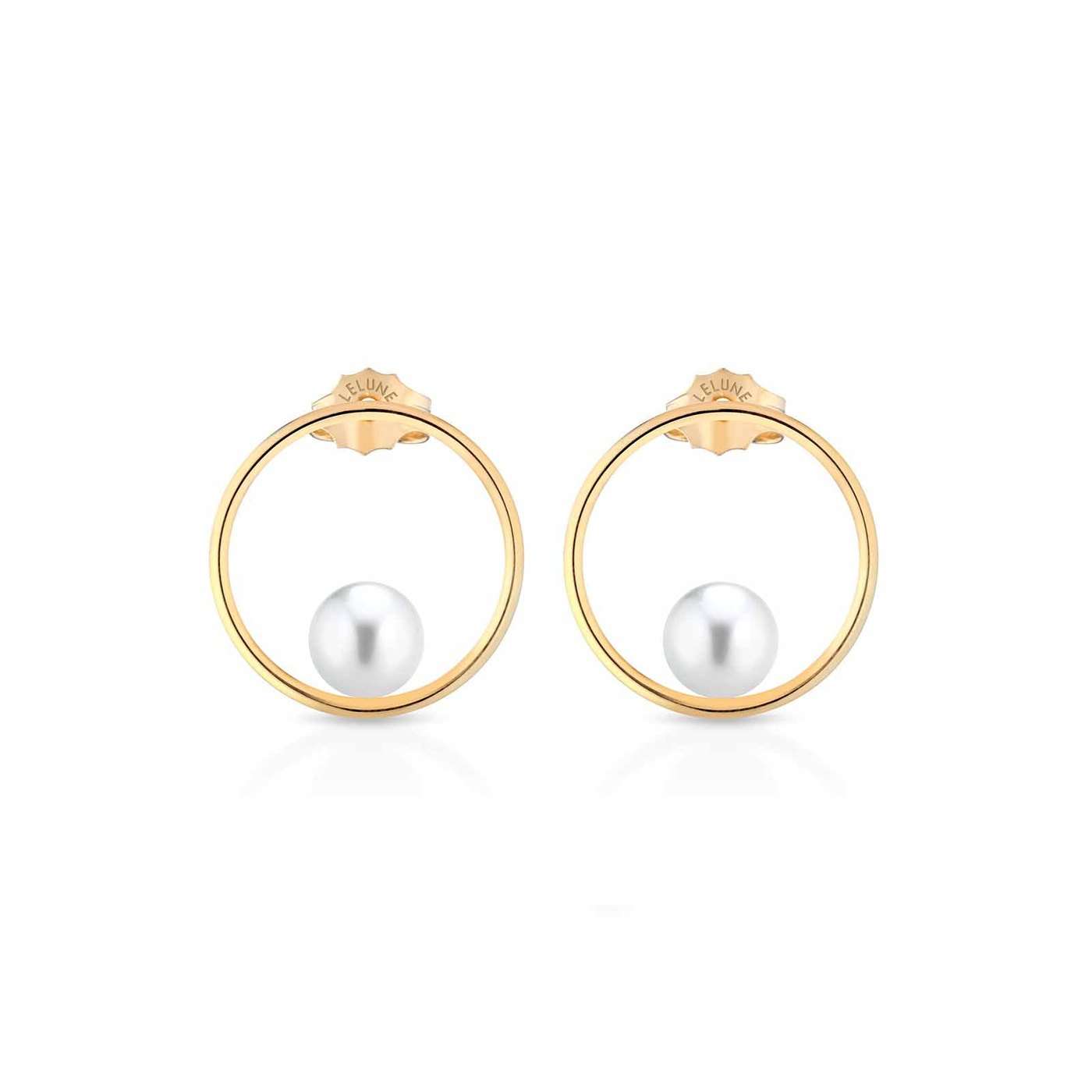 Orecchini con perle coltivate in oro giallo 18kt Ø 5,5-6 mm — LeLune
