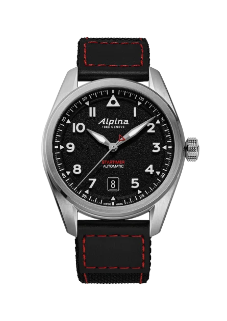 Alpina Startimer Pilot Automatic 40 mm quadrante nero | Ref. AL-525BW4S36