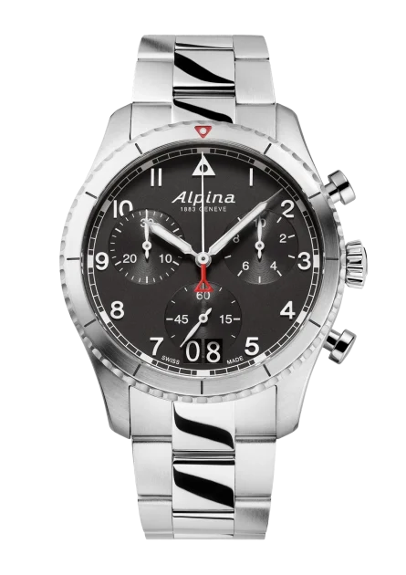Alpina Startimer Pilot Quartz Chronograph Big Date 41 mm black dial | Ref. AL-372BW4S26B